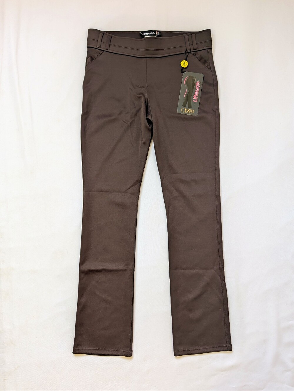 CYSM Liftouch Vennice Pants Brown Compression Shaping Straight Leg Sz 3X(13-14)